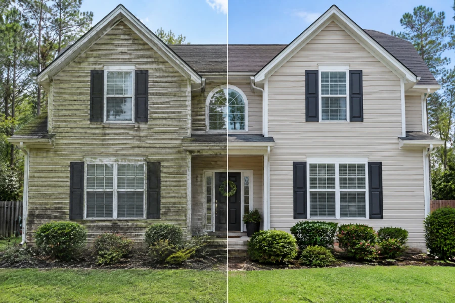 Jacksonville house washing before and after